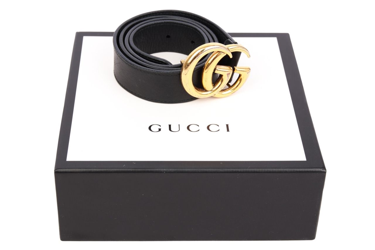 Gucci Gürtel GG Schwarz Gr. 80