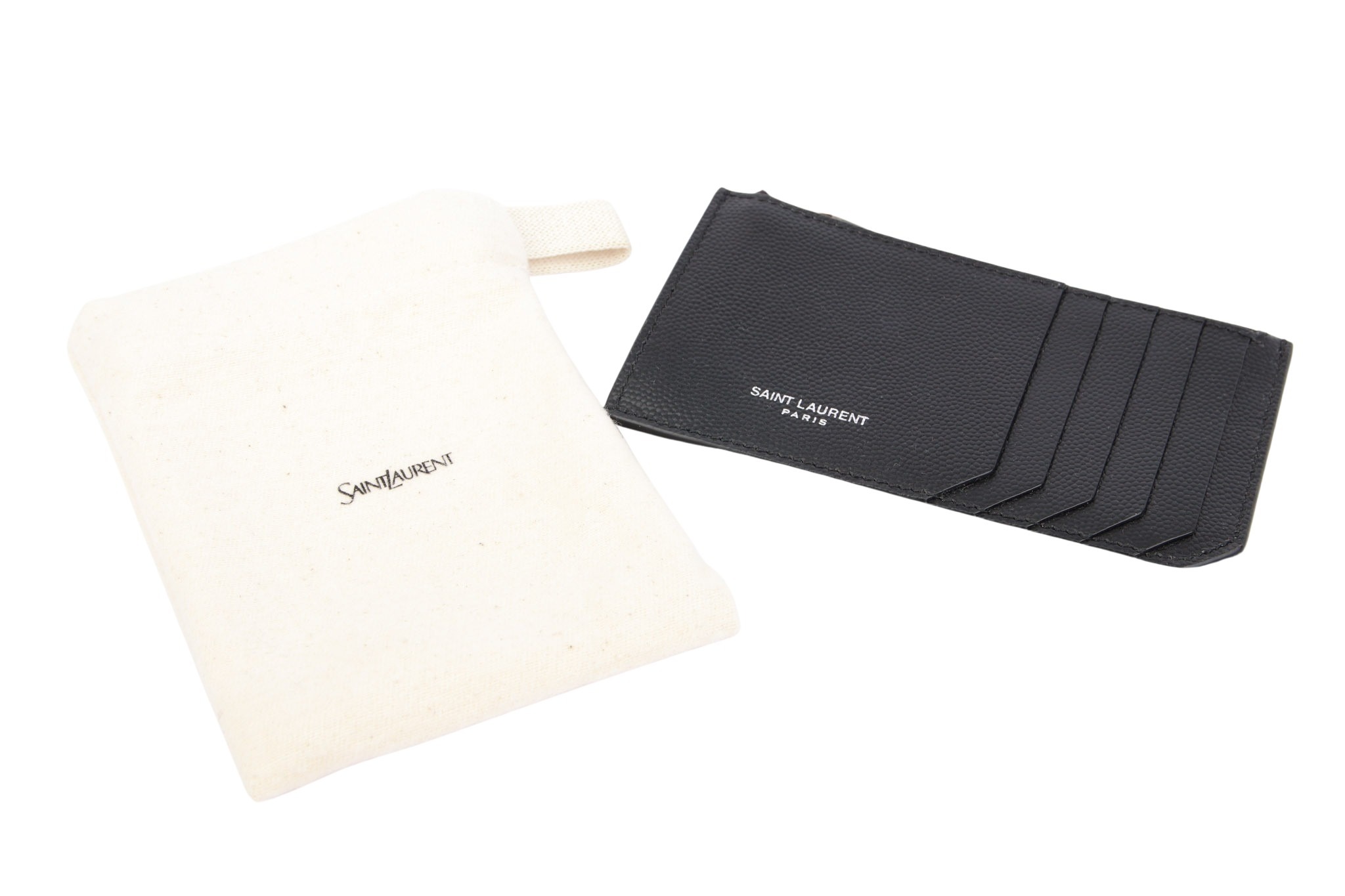Saint Laurent Cardholder Schwarz Leder