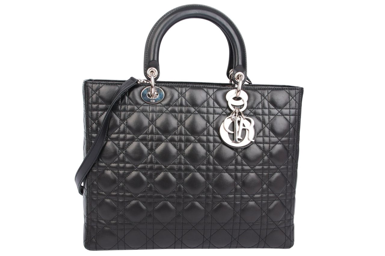 Dior Lady Dior Large Leder Schwarz