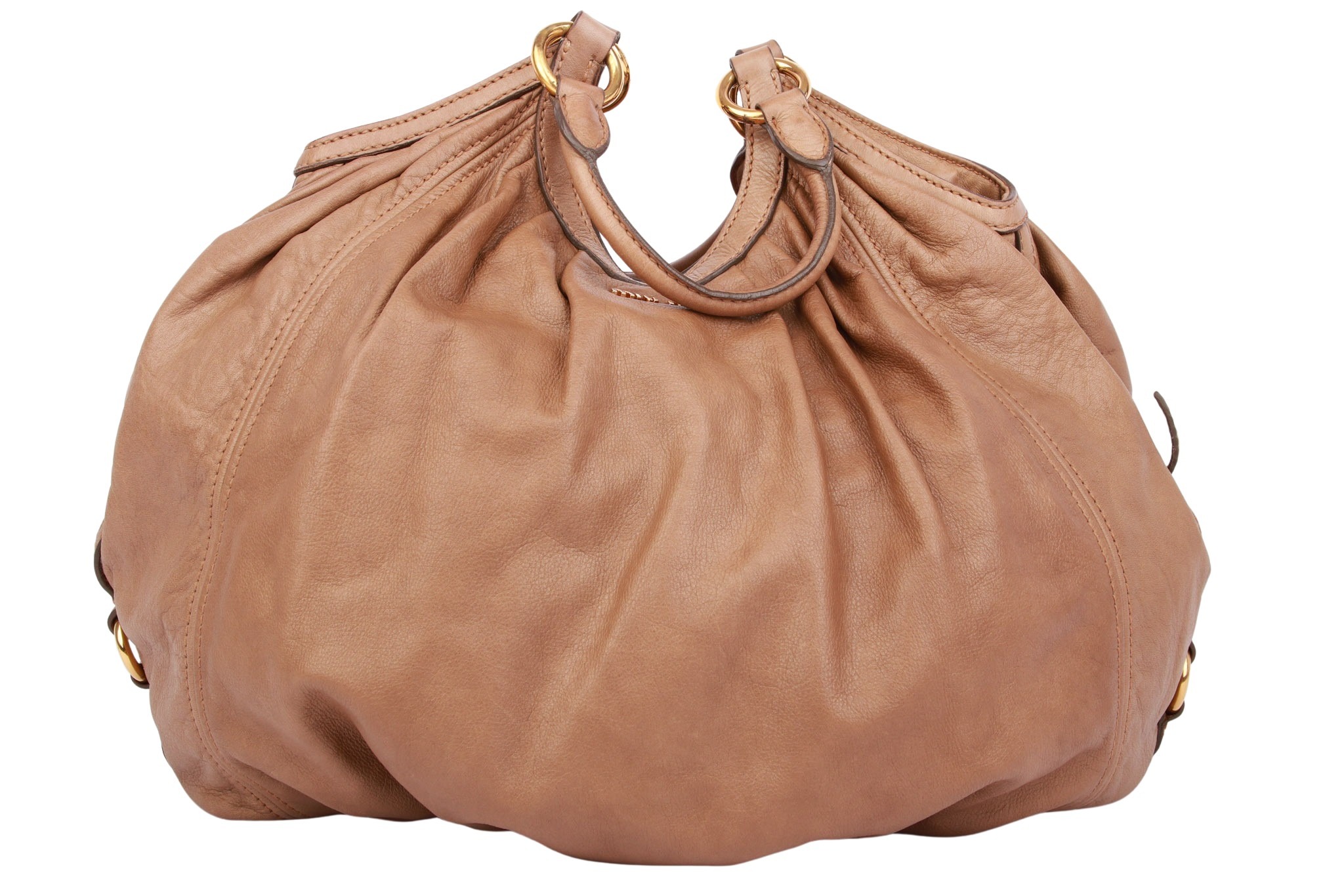 Miu Miu Vitello Lux Handtasche Leder Braun