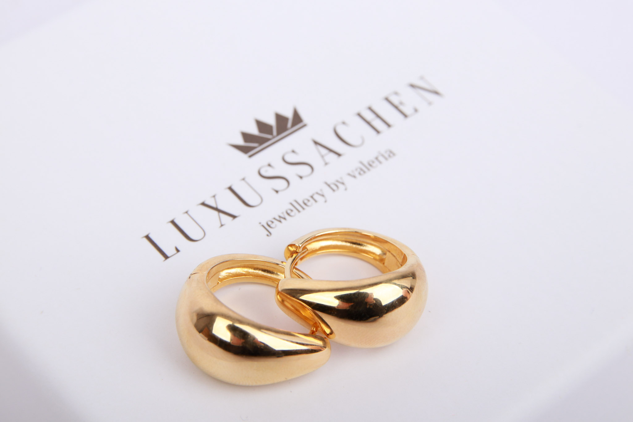 Creolen Tropfenform 925 Silber Vergoldet