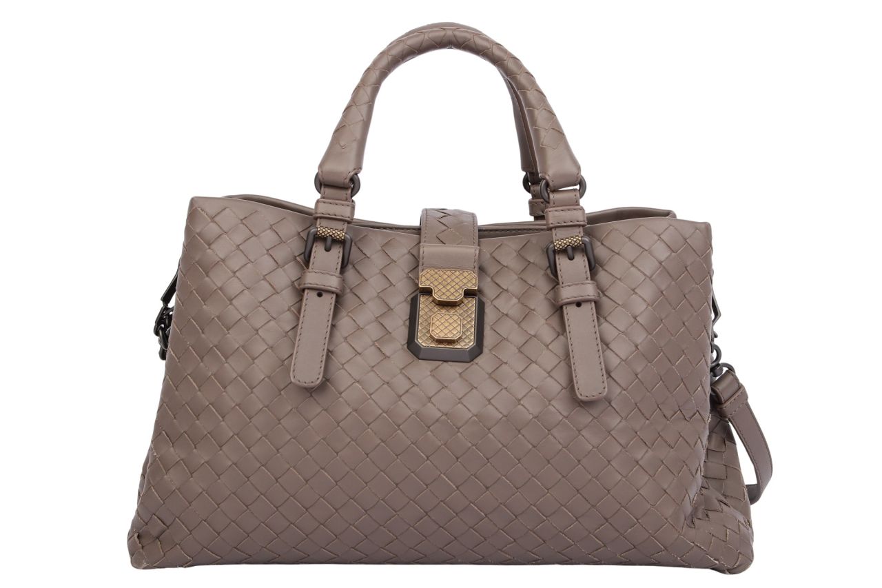Bottega Veneta Intrecciato Roma Leder Grau