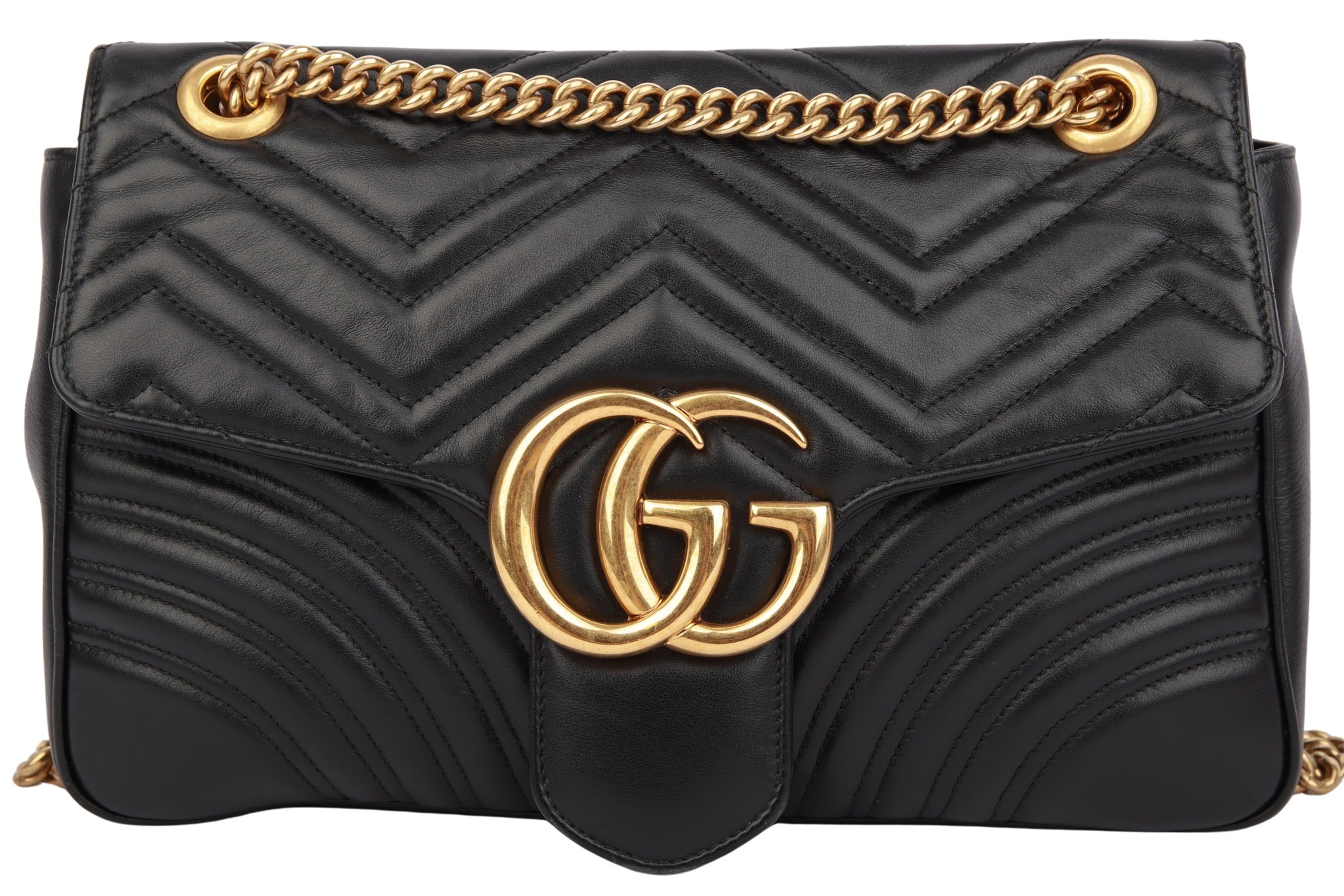 Gucci Marmont Medium Schwarz Leder