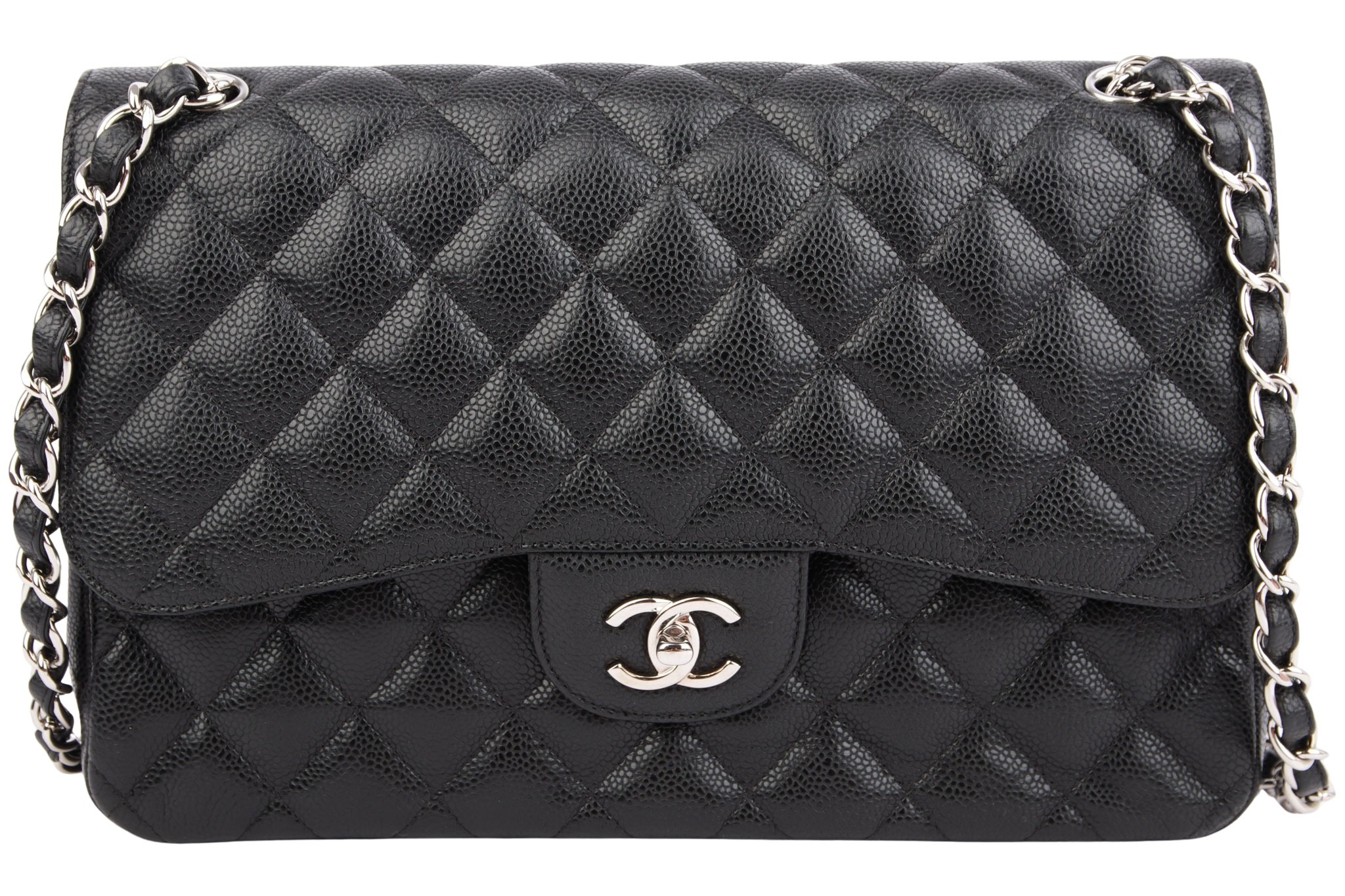 Chanel Jumbo Double Flap Bag Caviar Leder Schwarz