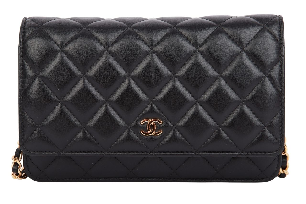 Chanel Wallet on Chain Lammleder Schwarz