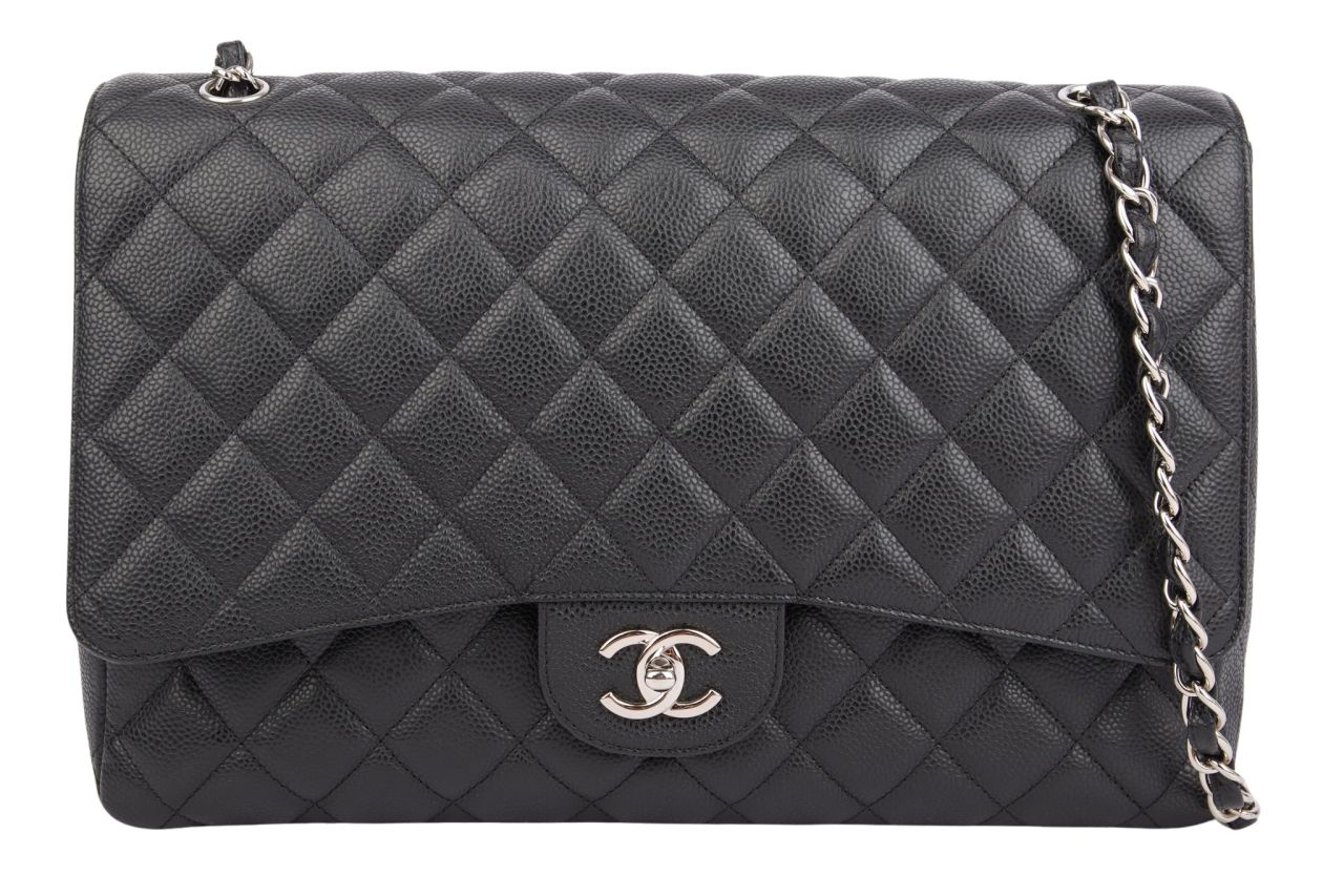 Chanel Jumbo Double Flap Bag Caviar Leder Schwarz