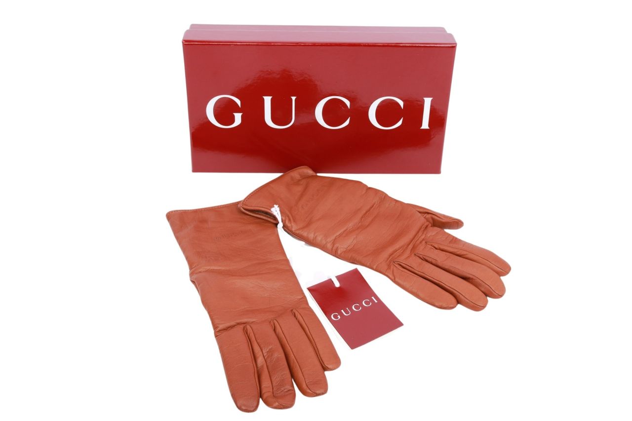 Gucci Handschuhe Leder Braun Gr. 8/L