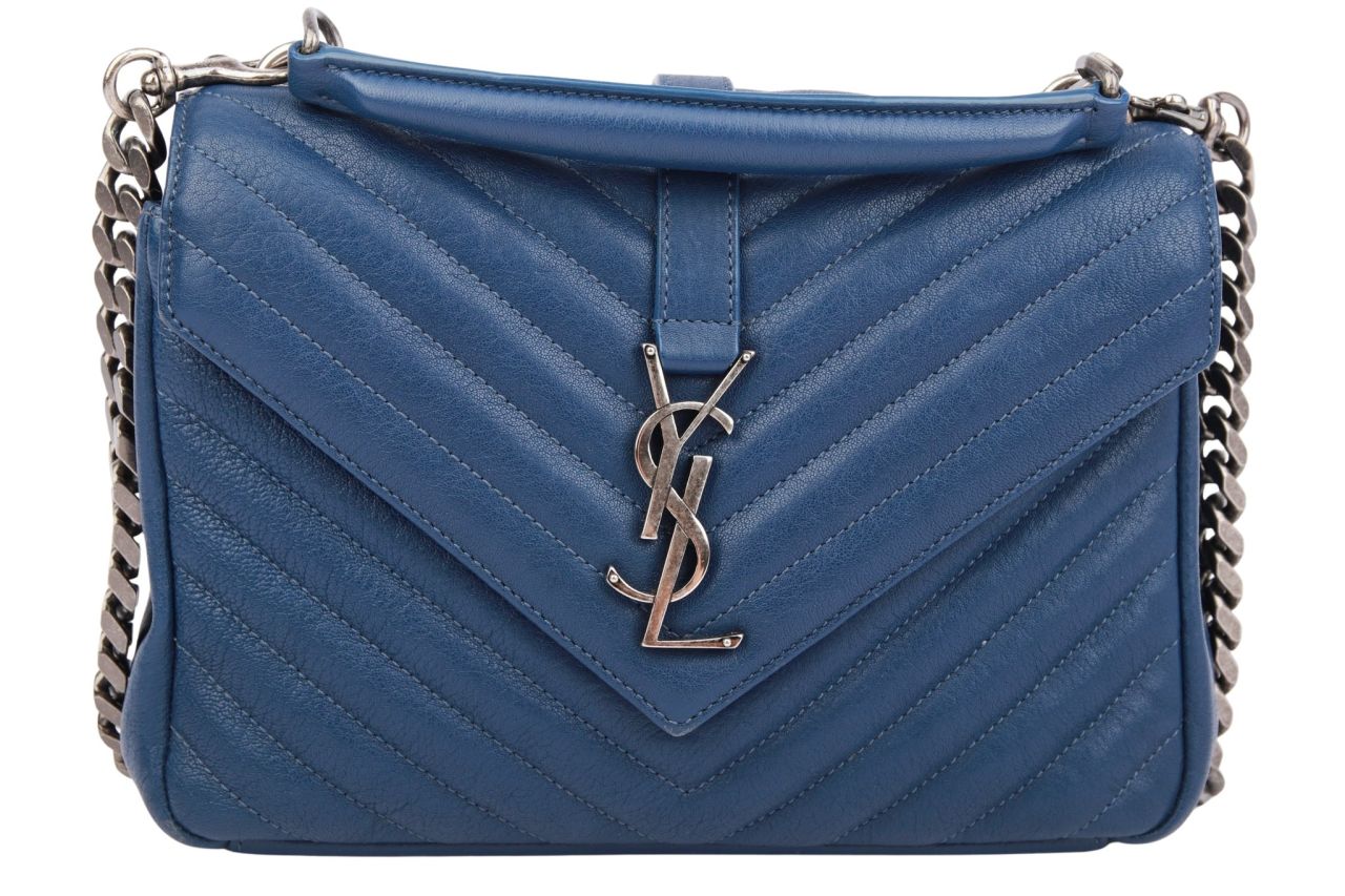 Saint Laurent College Medium Blau