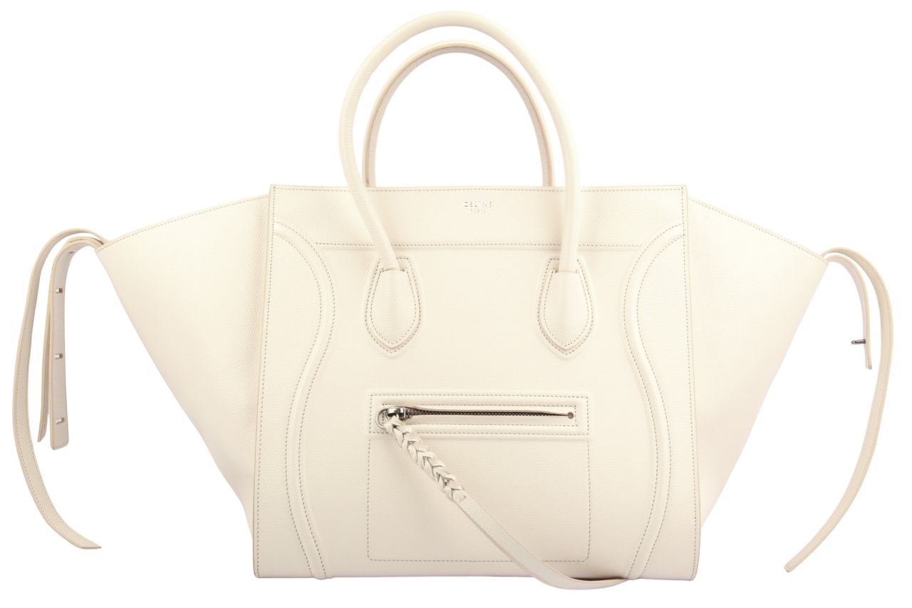 Celine Luggage Phantom Leder Creme / Weiß