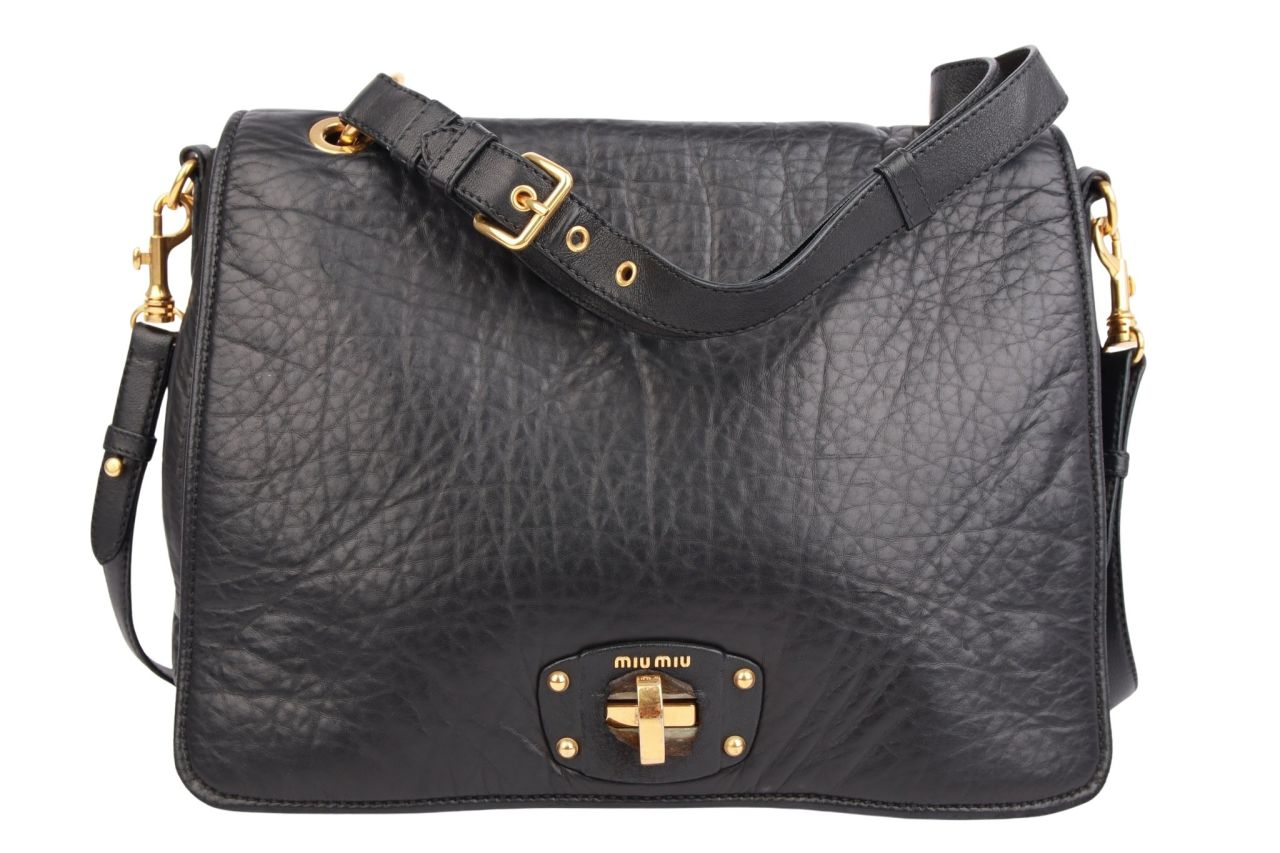 Miu Miu Pattina Bag Leder Schwarz