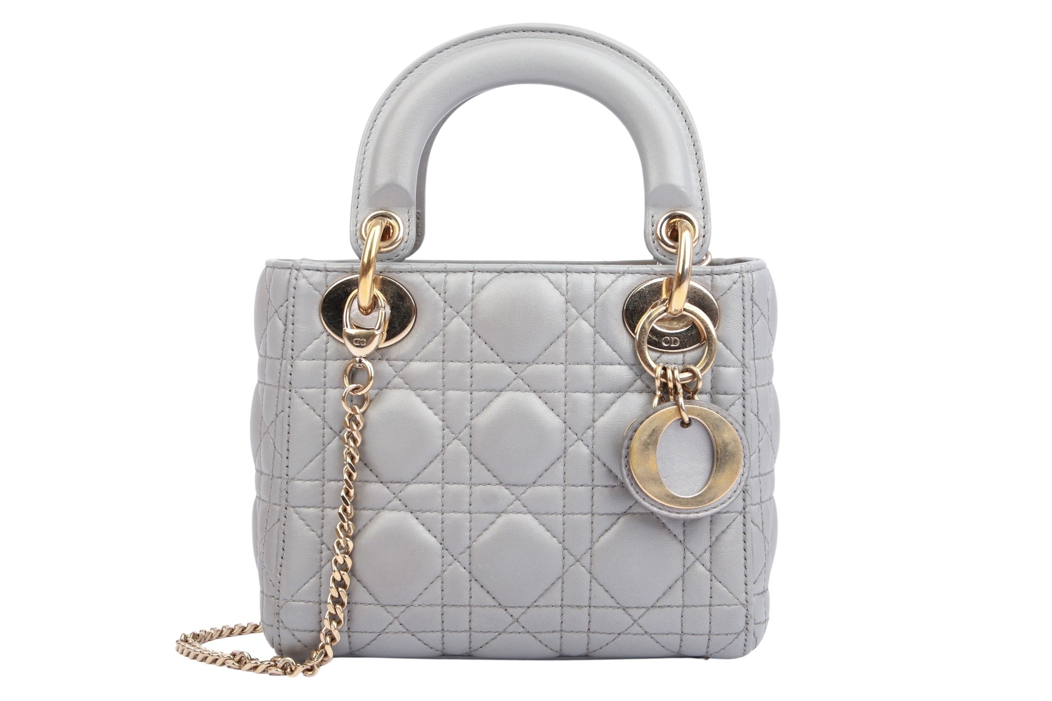 Dior Lady Dior Mini Silber Metallic