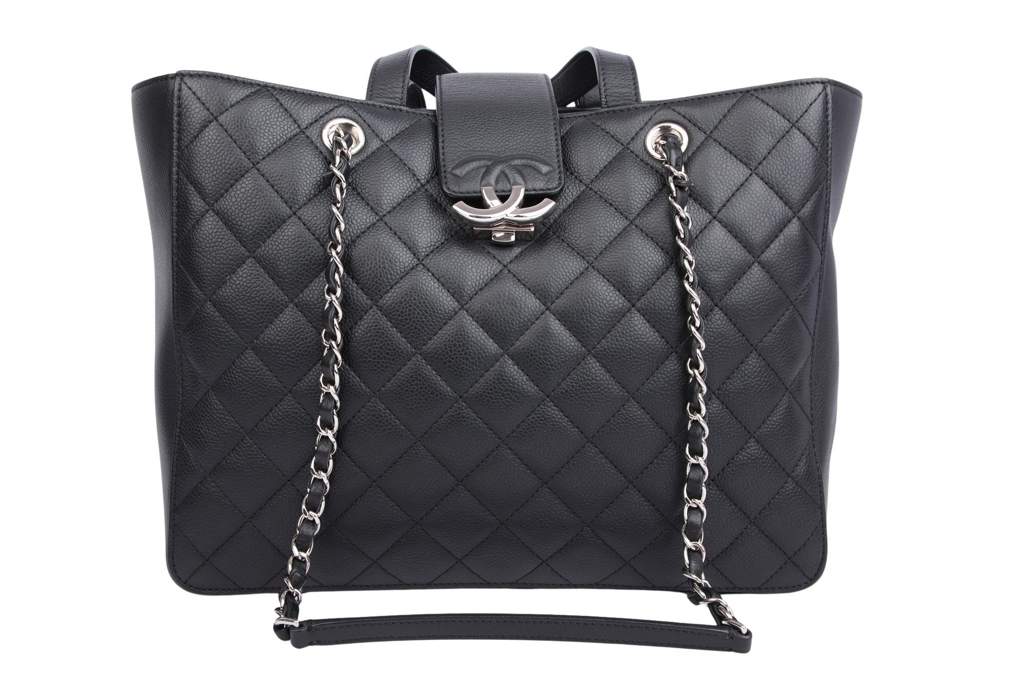 Chanel Shopping Tote Schwarz Leder