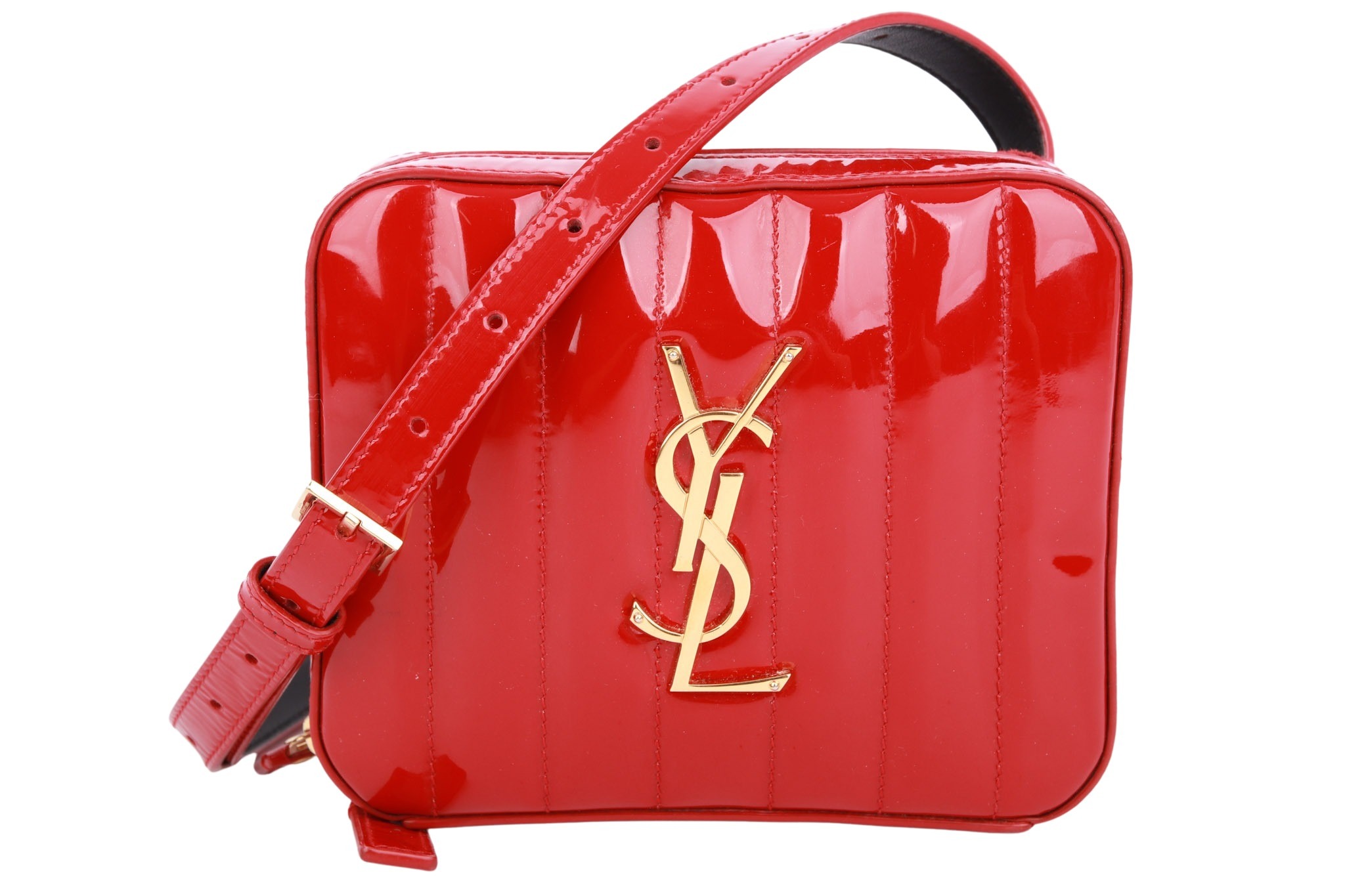 Saint Laurent Gürteltasche Lackleder Rot