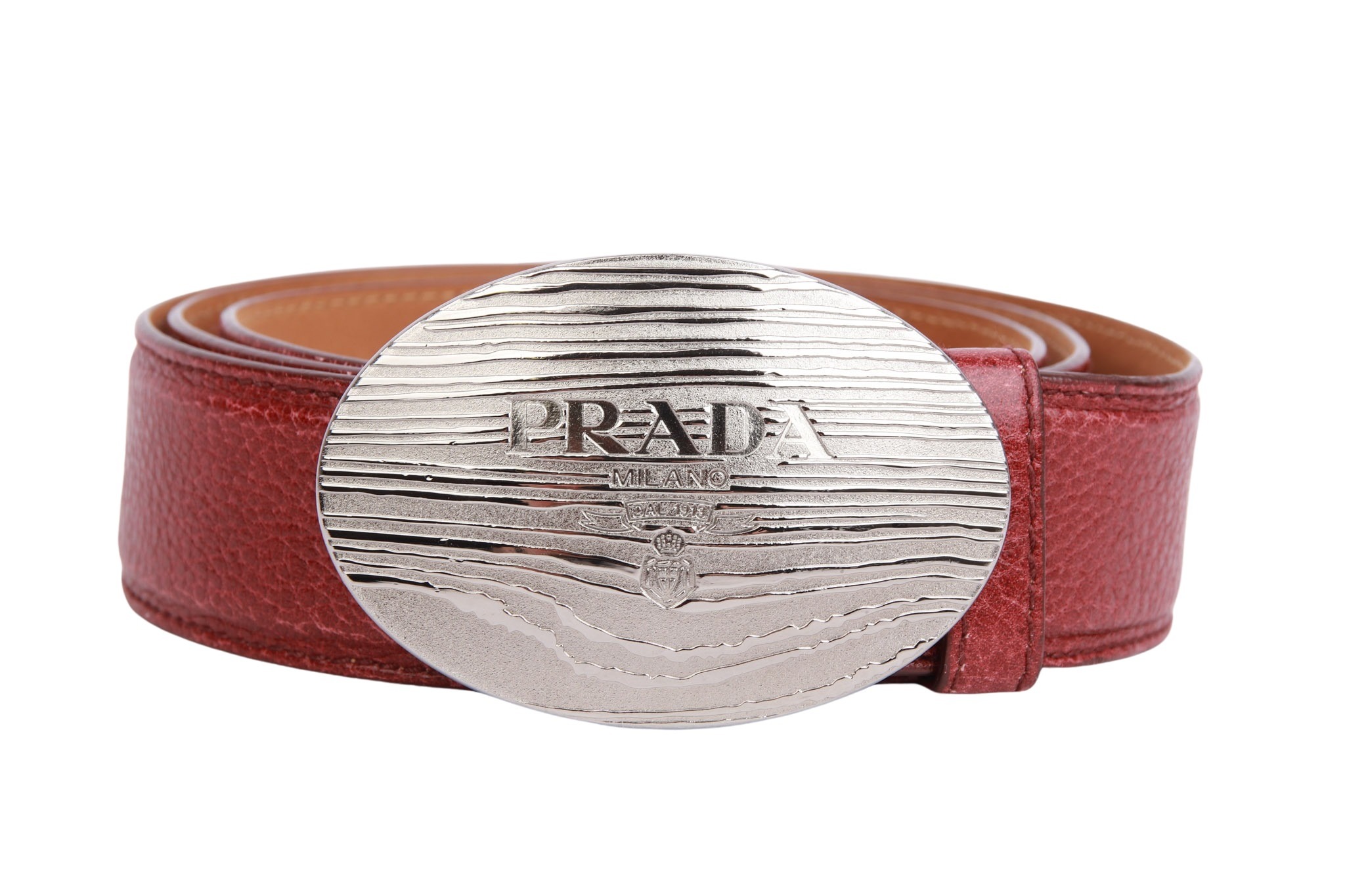 Prada Gürtel Leder Bordeaux Gr. 90