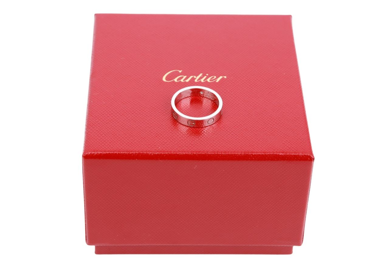 Cartier Love Ring 18 Karat Weißgold Mit Einem Diamanten Gr.52