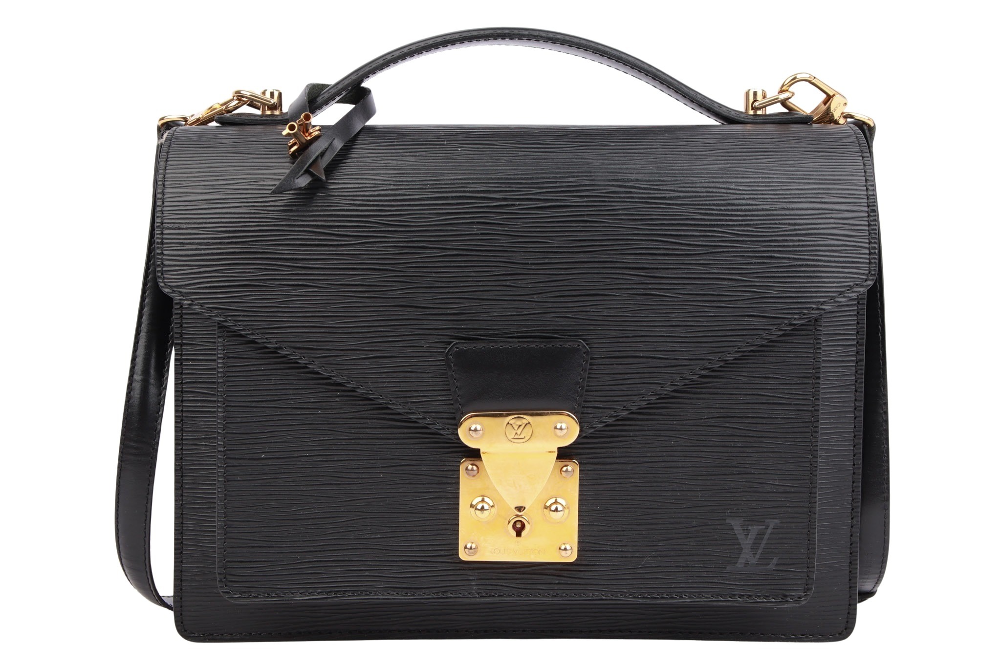 Louis Vuitton Monceau Epi Leder Schwarz