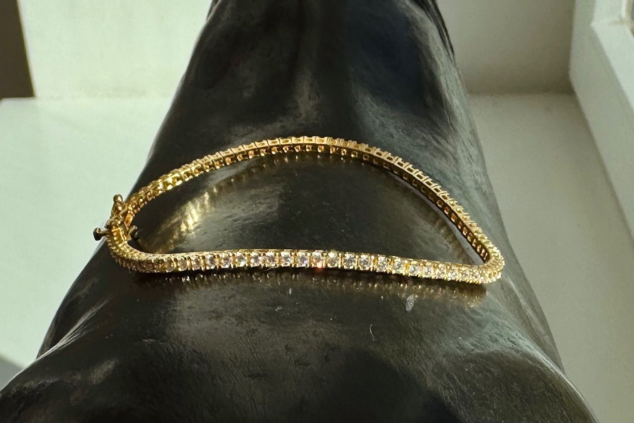 Tennis - Armband "Diamond Look" 925er Gold mit Zirkonia