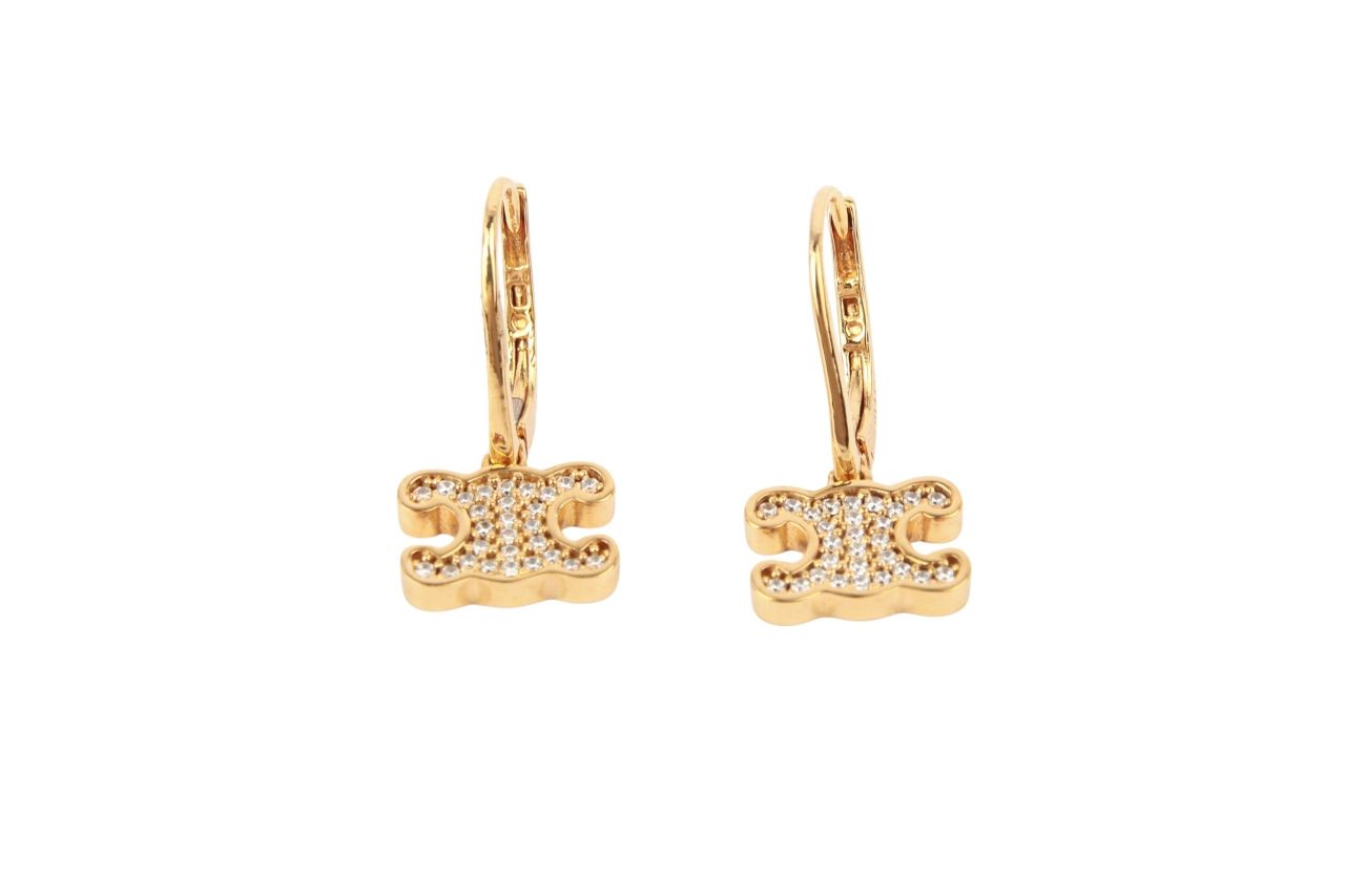 Céline Ohrringe Strasssteine Gold