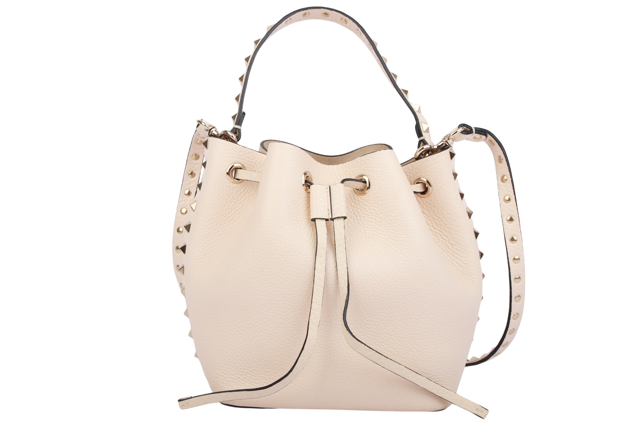 Valentino Rockstud Bucket Bag Poudre Small
