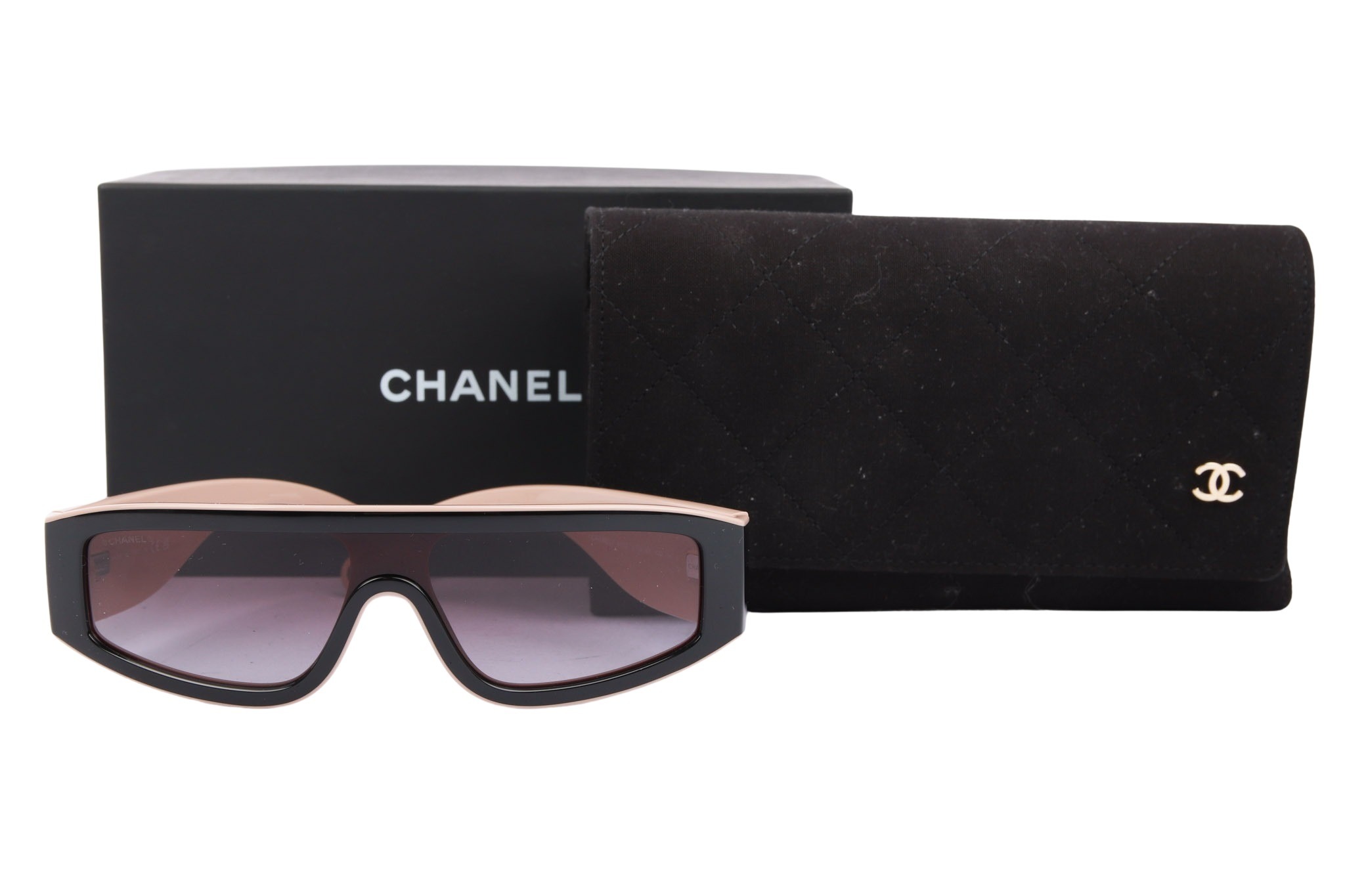 Chanel Sonnenbrille "6057" Schwarz / Beige