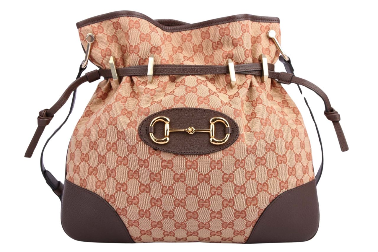 Gucci Horsebit Bag Guccissima Canvas Braun