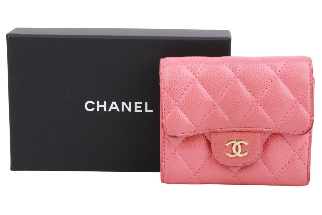 Chanel Classic Wallet Kaviarleder Rosa