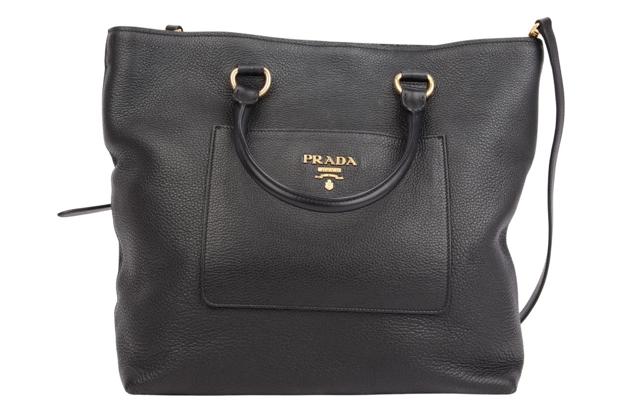 Prada Shopper Leder Schwarz