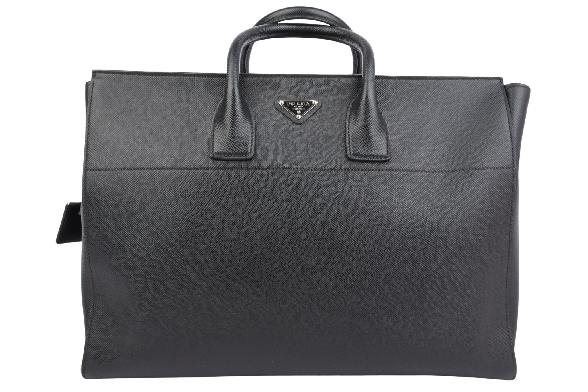 Prada Saffiano Travel / Work Bag Black
