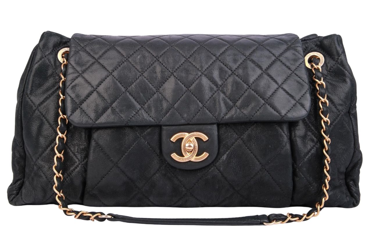 Chanel Black Chic Quilt Accordion Flap Bag