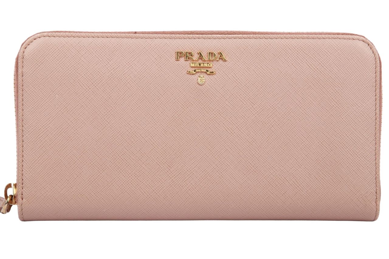 Prada Portemonnaie Saffiano Leder Rosé