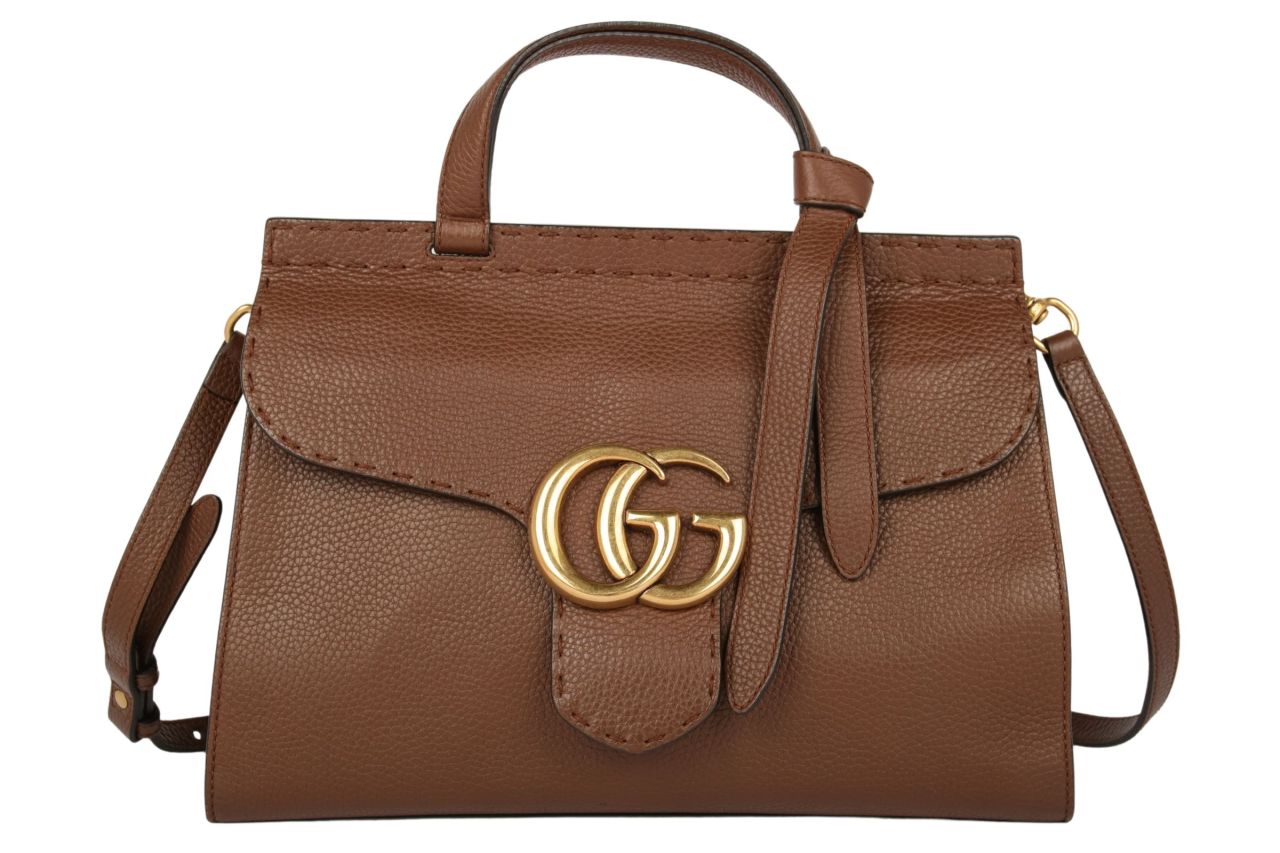 Gucci GG Marmont Top Handle Bag Braun