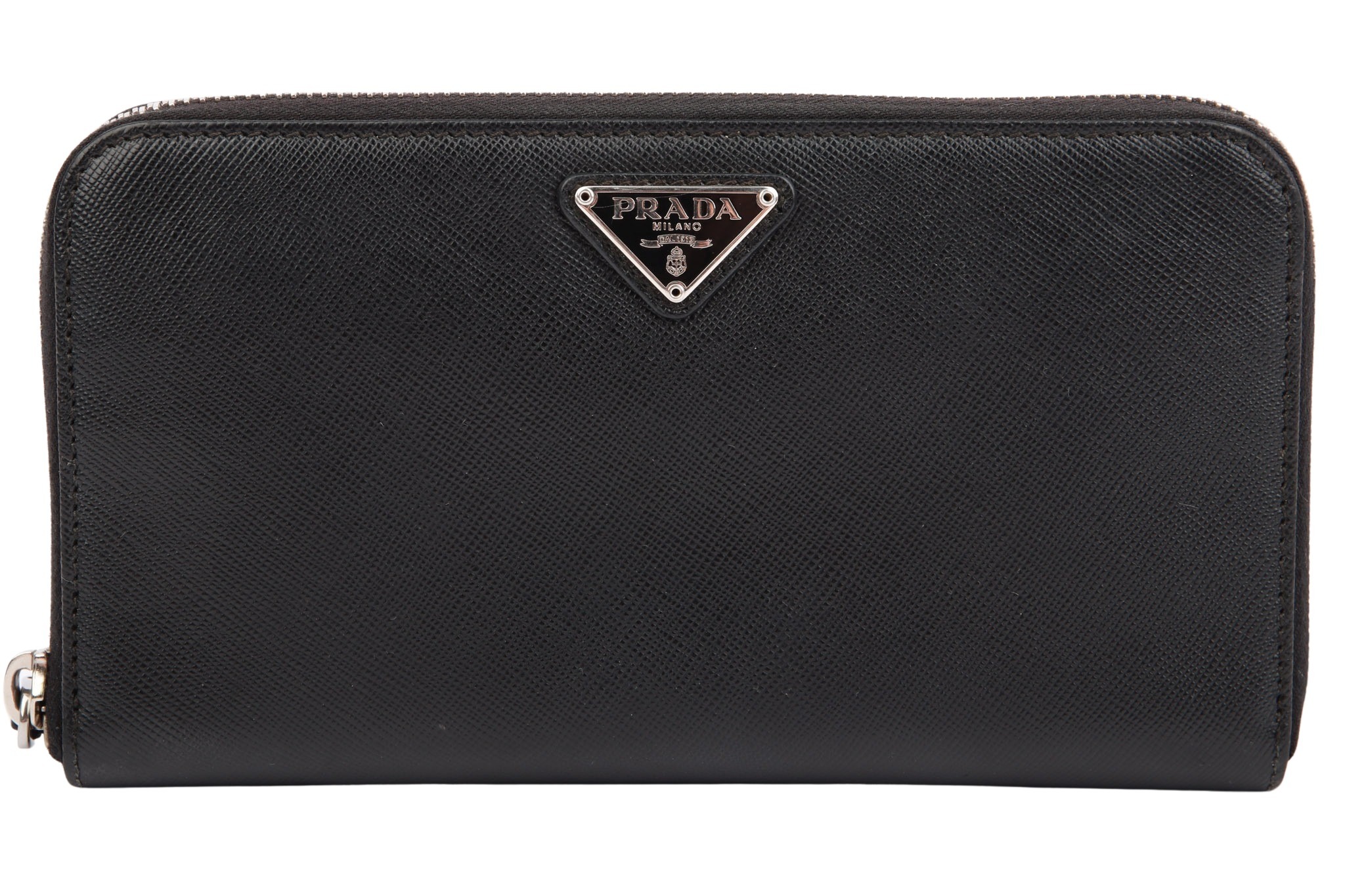 Prada Portemonnaie Saffiano Leder Schwarz