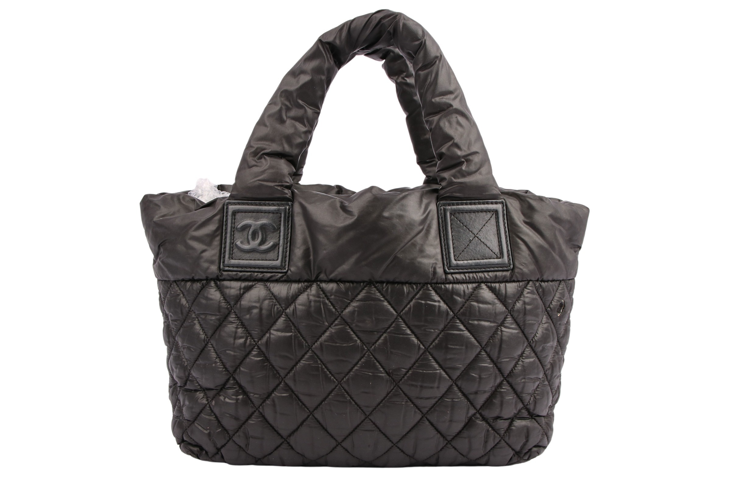 Chanel Dark White Quilted Nylon Coco Cocoon Large Zip Tote Bag