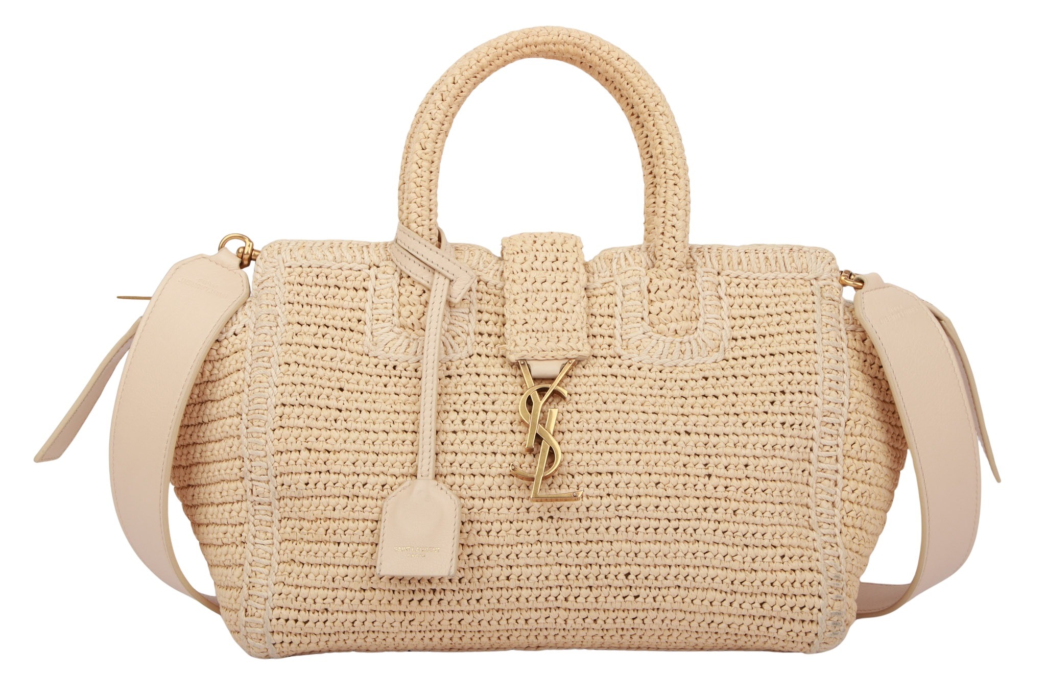 Saint Laurent Monogram Cabas Downtown Straw Baby