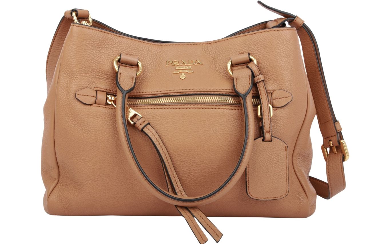 Prada Vitello Daino Braun Leder