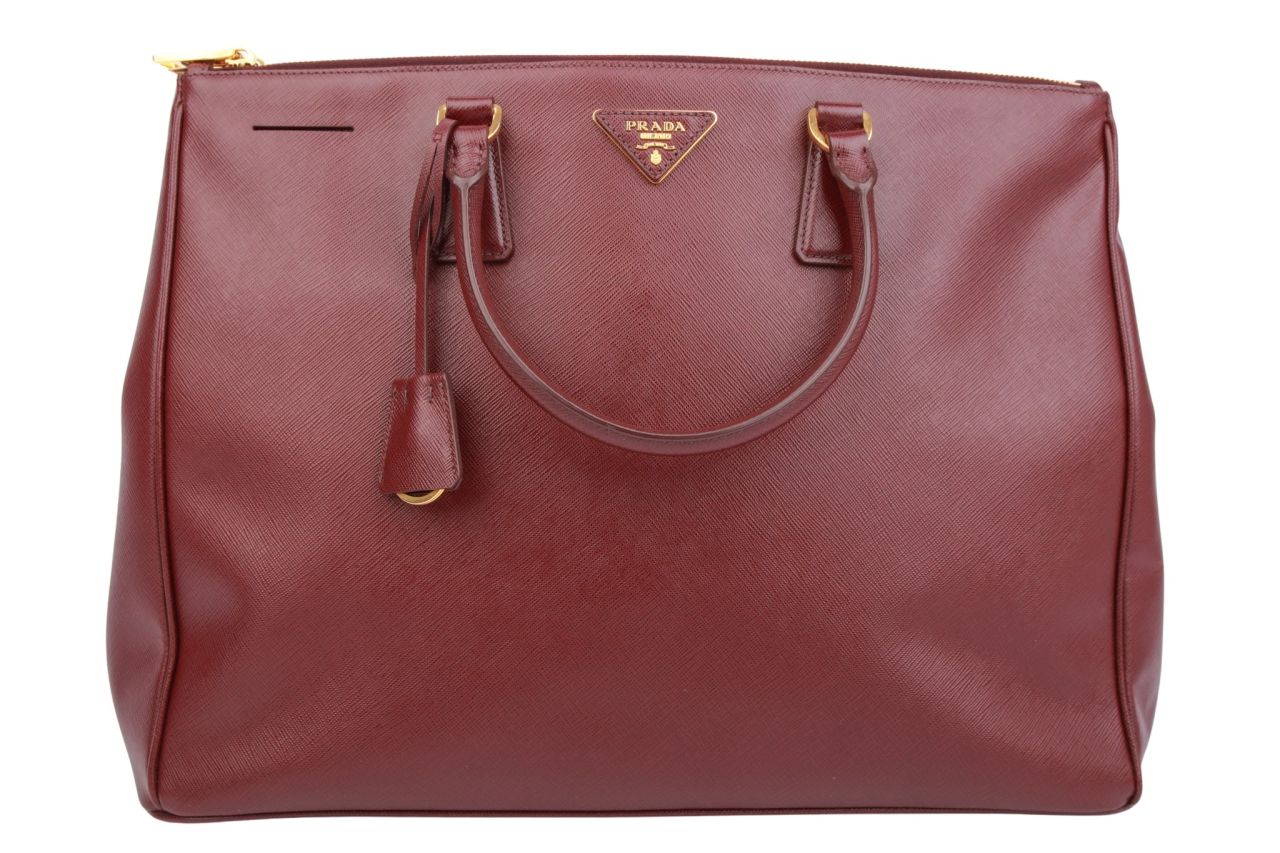 Prada Saffiano Tote Bag Large Burgundy
