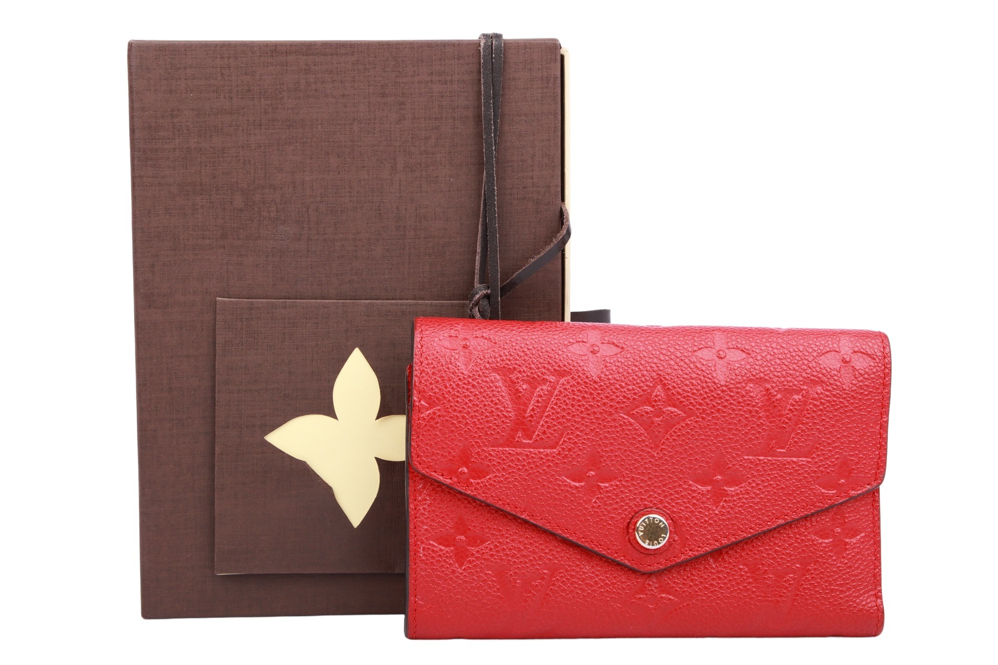 Louis Vuitton Curie Compact Geldbörse Empreinte Monogram Rot