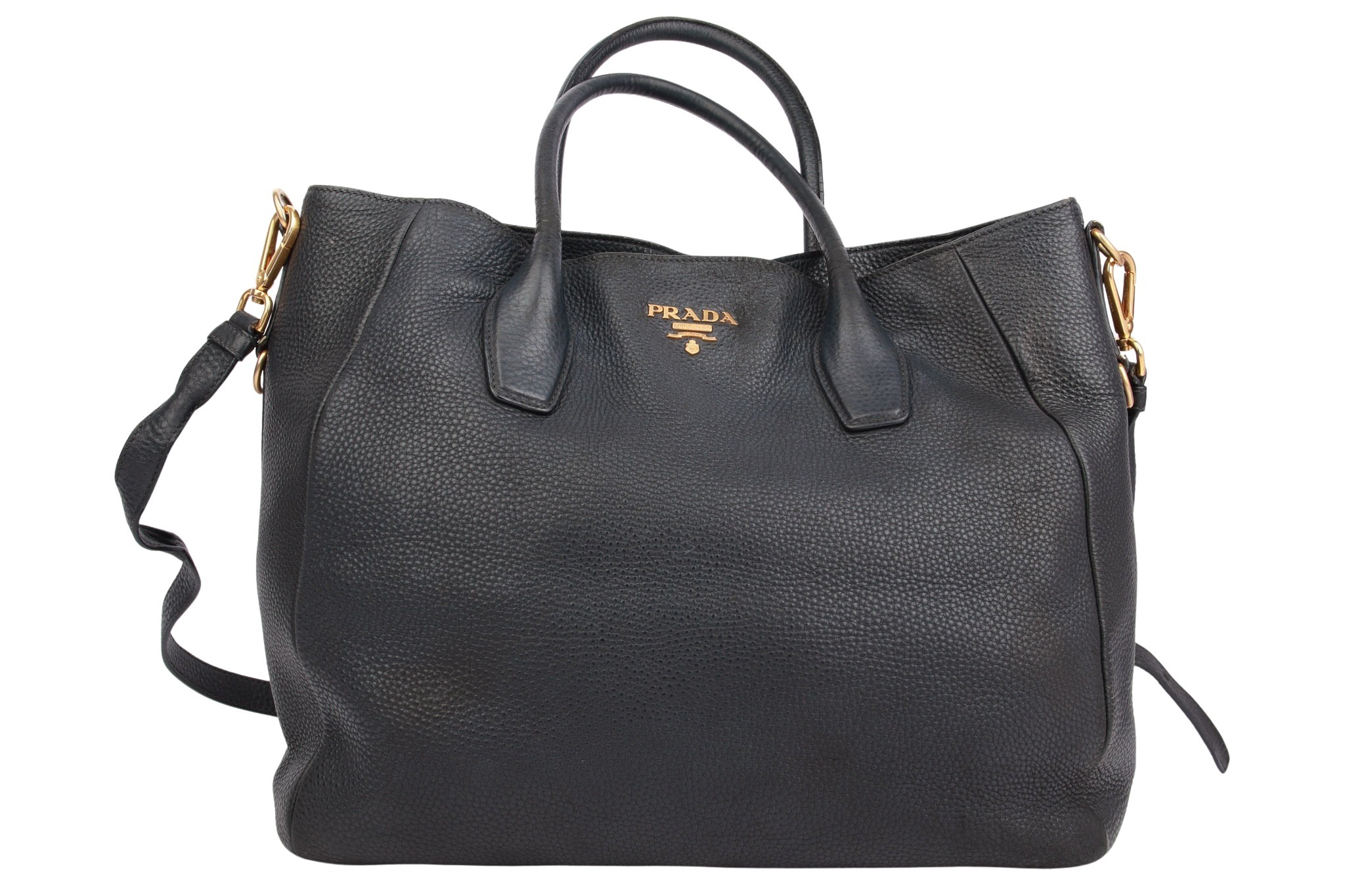 Prada Shopper Leder Schwarz