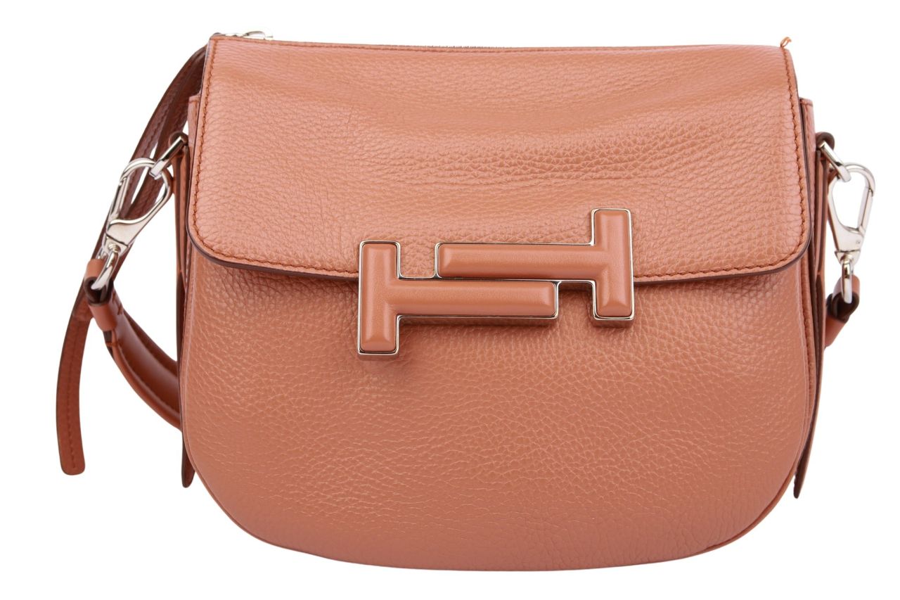 Tods Double T Shoulder Bag Braun