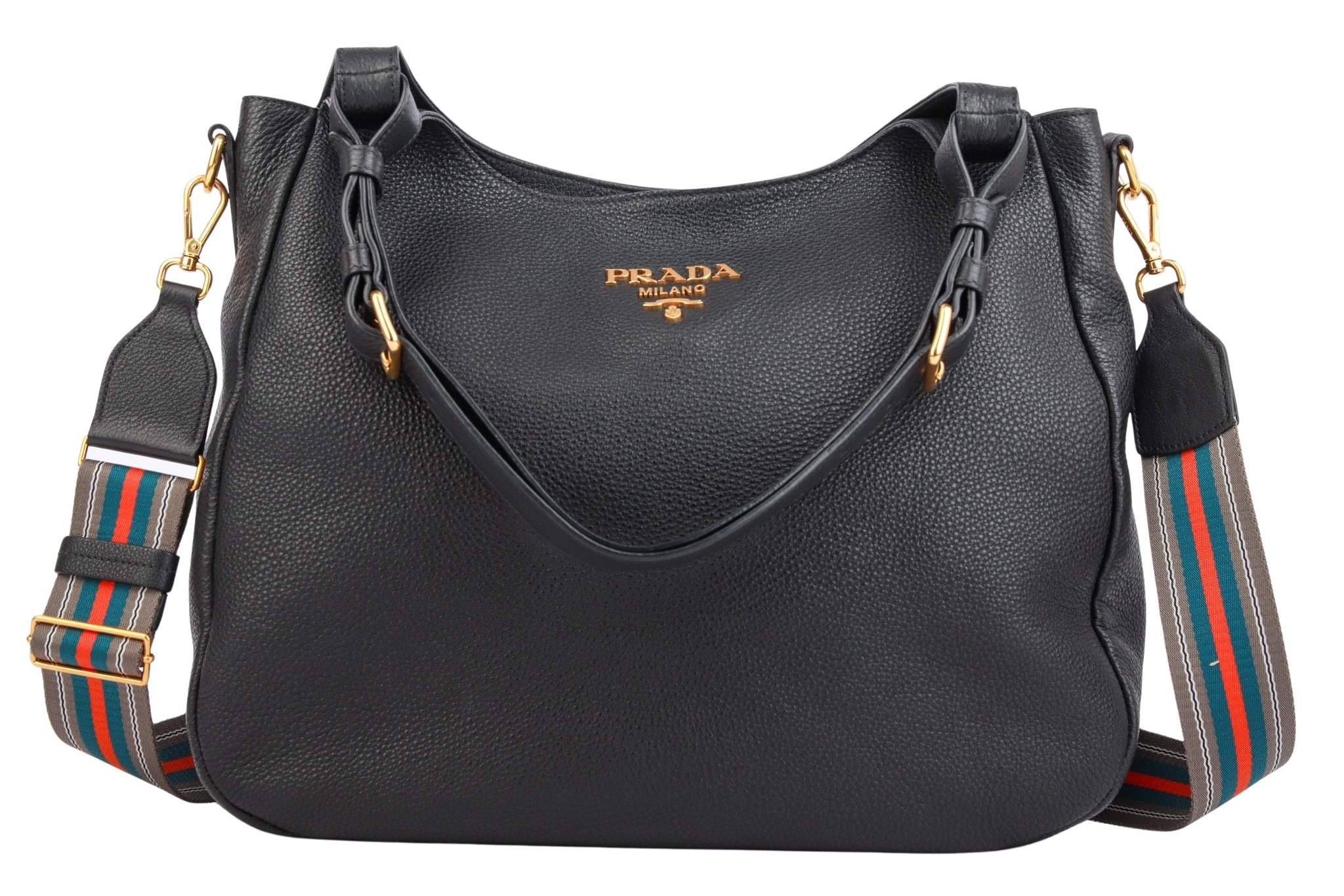 Prada Vitello Daino Tote Schwarz