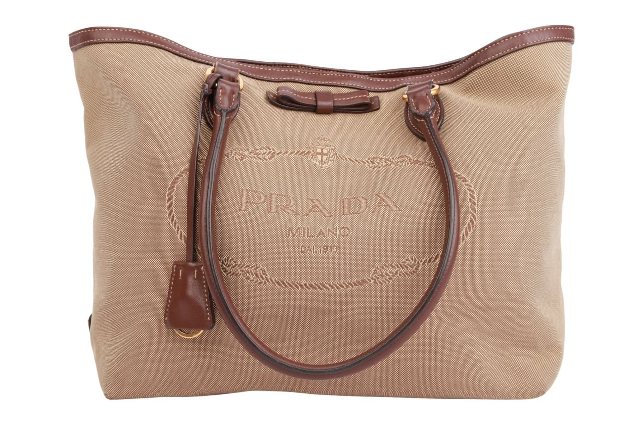 Prada Logo Jacquard Tote Bag