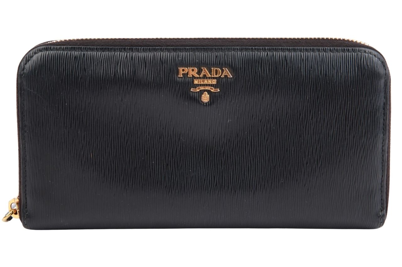 Prada Portemonnaie Leder Schwarz