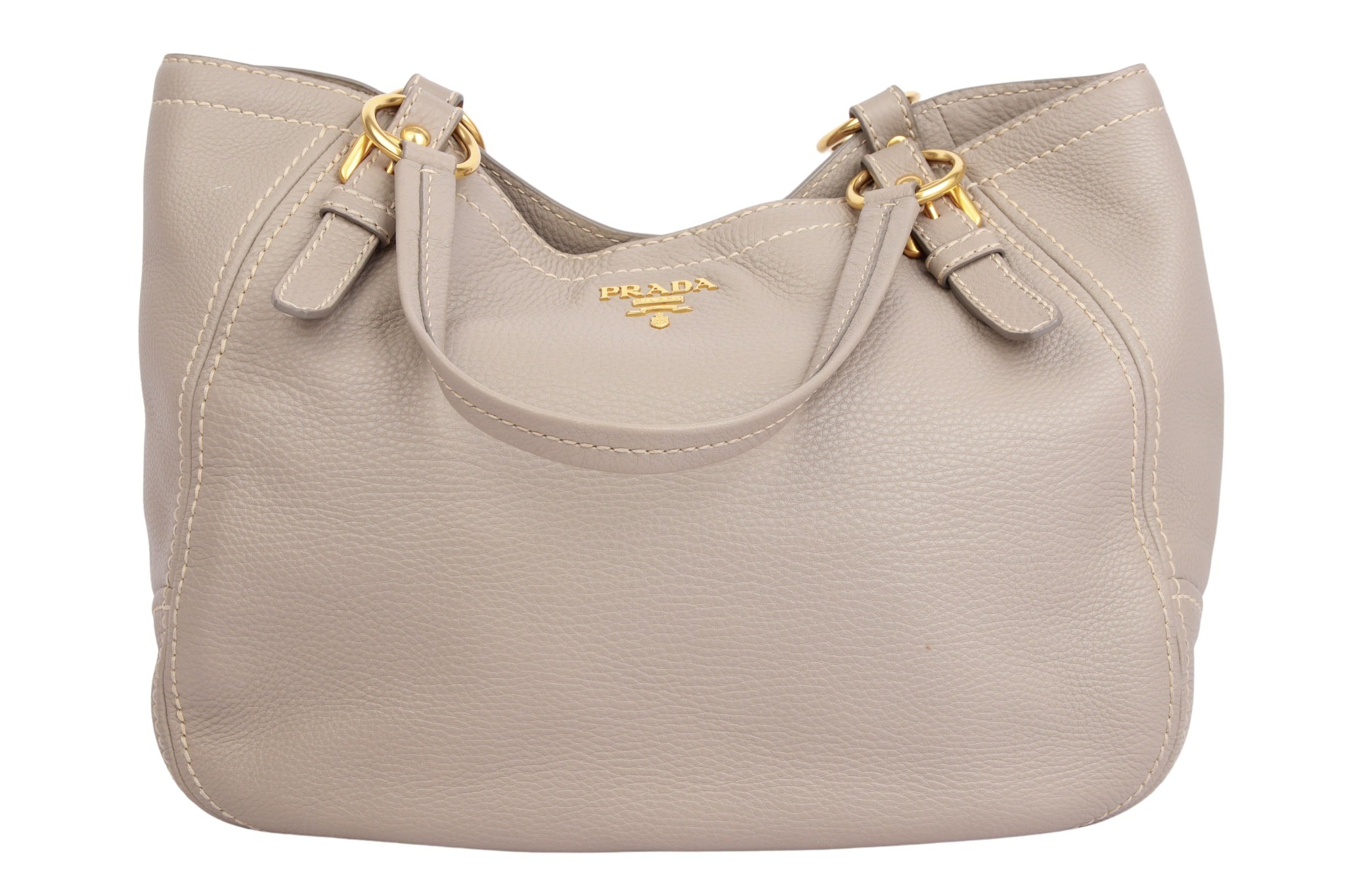 Prada Vitello Daino Leder Grau