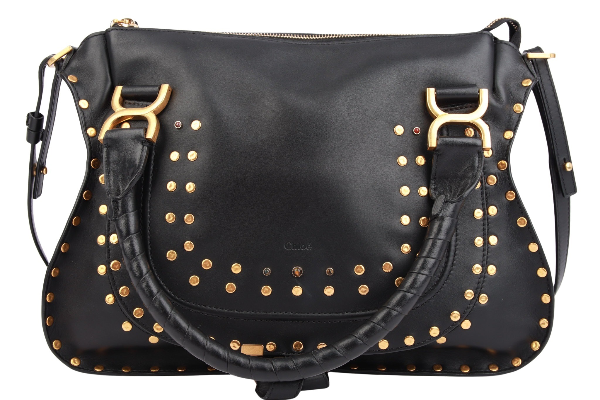 Chloé Marcie Medium Schwarz mit Nieten