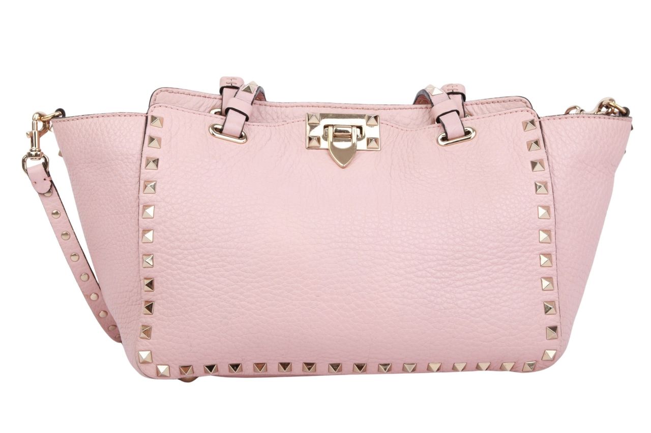 Valentino Garavani Rockstud Bag Small Rosa Leder