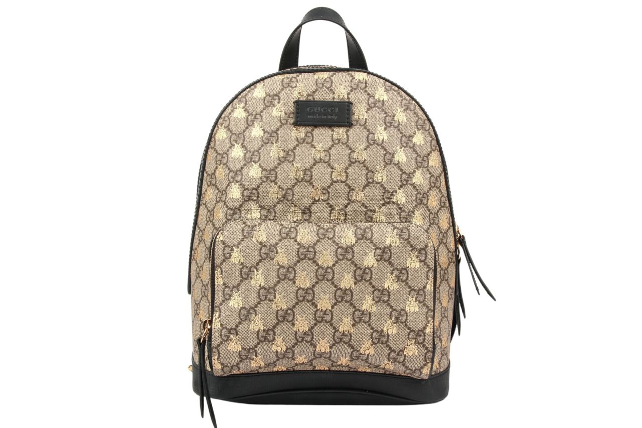 Gucci Backpack GG Supreme Gold Bees Small Canvas