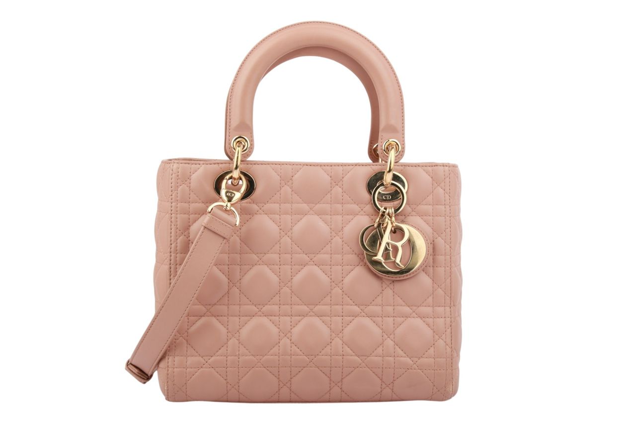 Dior Lady Dior Medium Rosé Leder