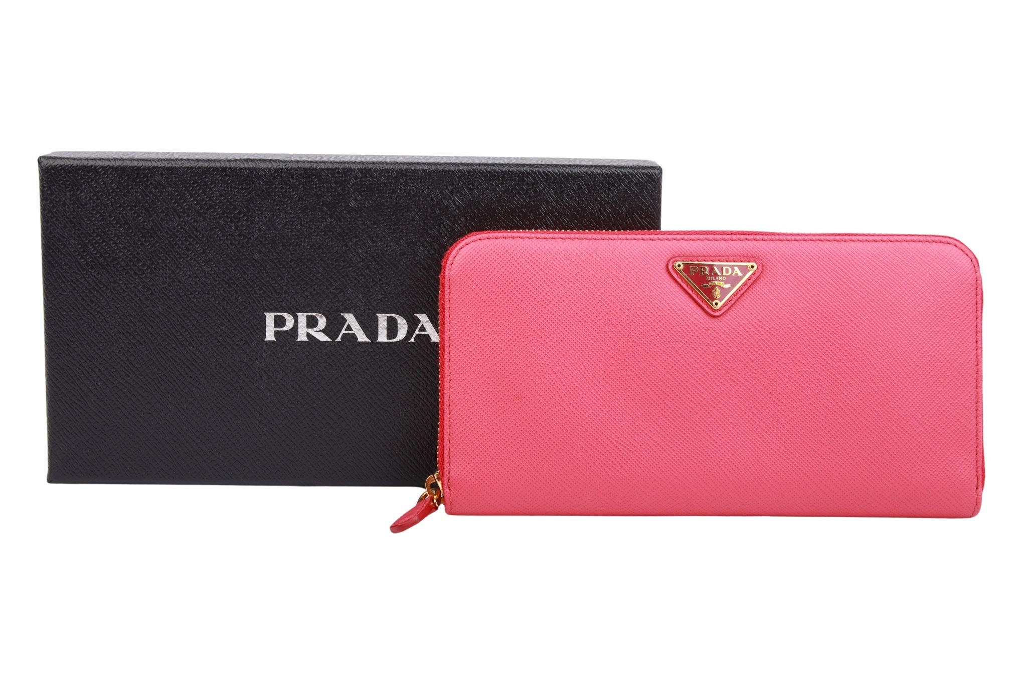 Prada Portemonnaie Saffiano Leder Pink