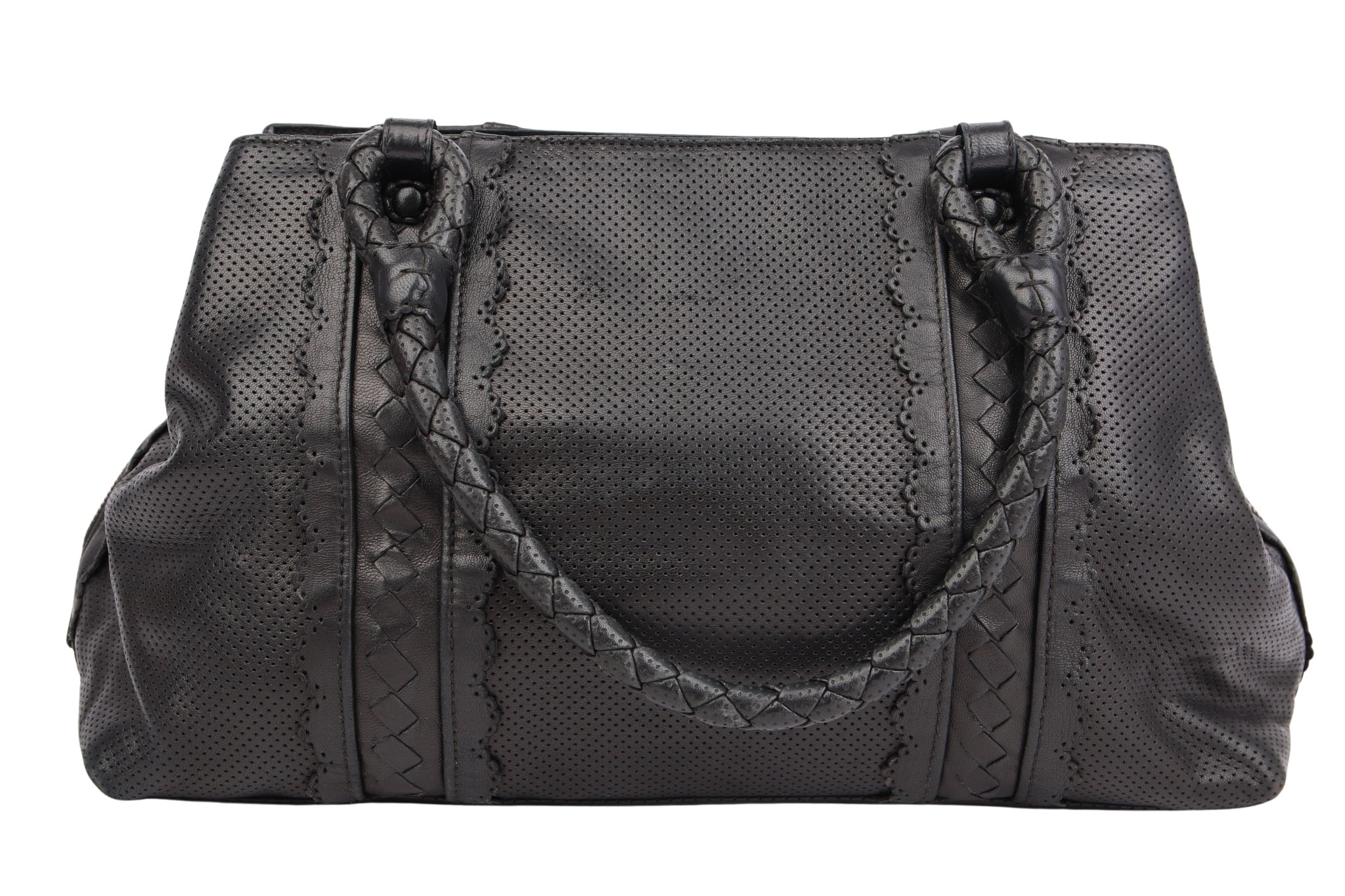 Bottega Veneta Handtasche Schwarz Leder
