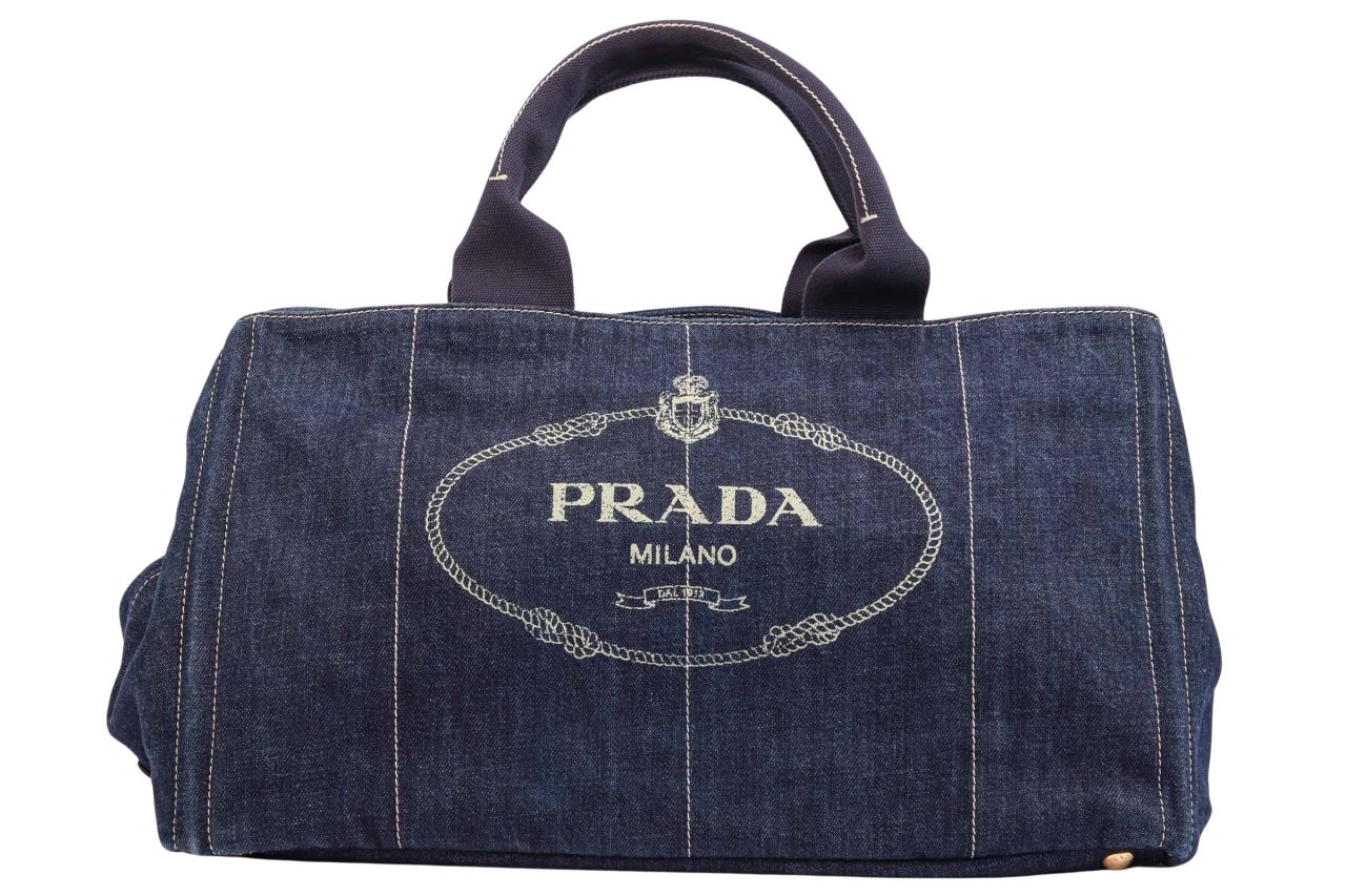 Prada Canapa Tote Bag Demin Blau